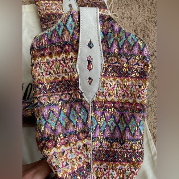 Tanner Mark TML37000 Purple Serape Square Toe Sequin Cowgirl Boot - Picture 8 of 12